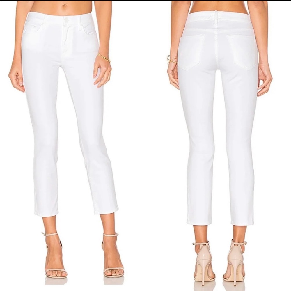 Mother The Looker Cropped Glass Slipper White 28 New